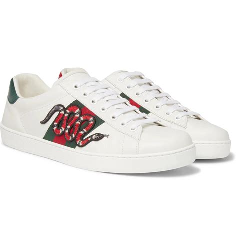 gucci ace 8.5 men white snake|Gucci ace water snake embroidered.